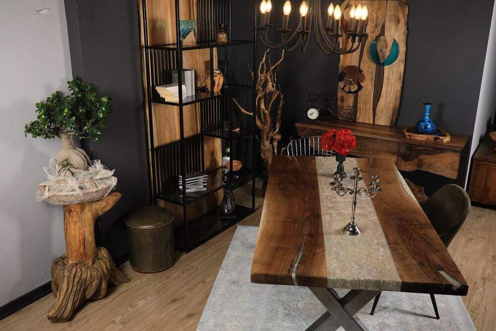 Table en résine d'époxy blanche