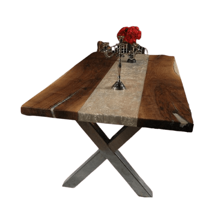 Table en résine d'époxy blanche