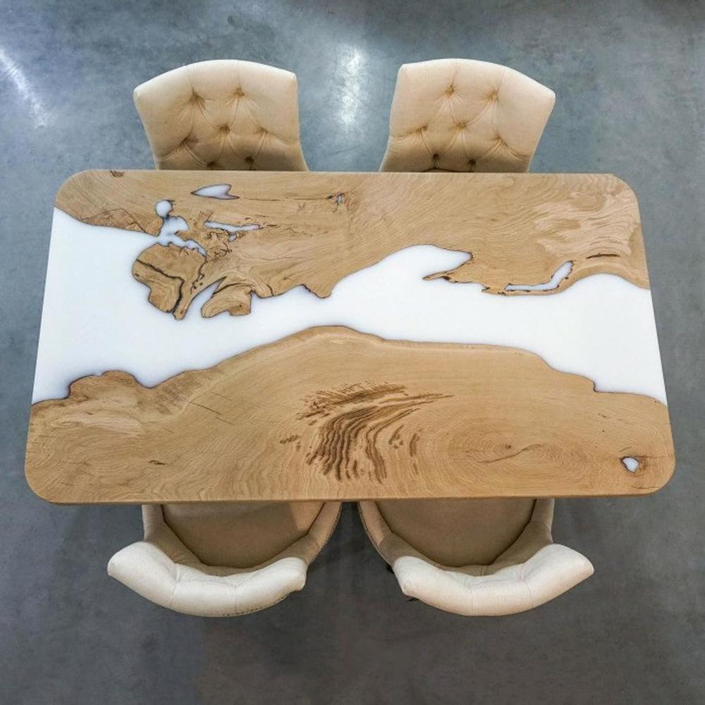 Table époxy blanche