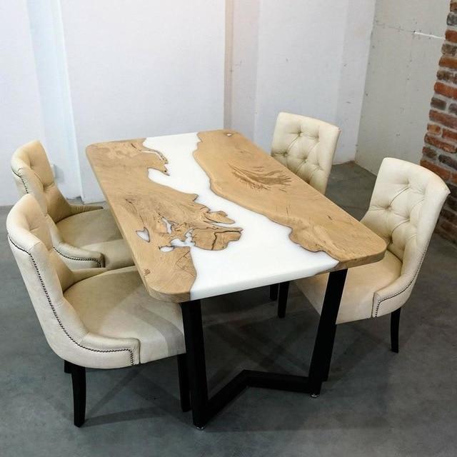 Table époxy blanche