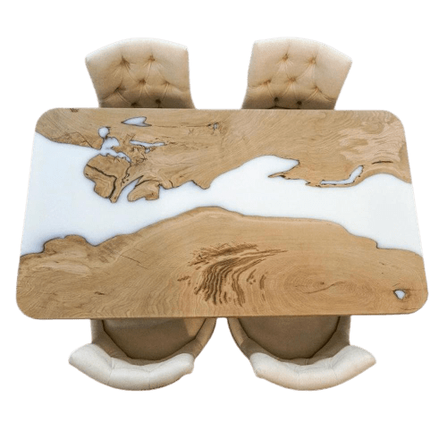 Table époxy blanche