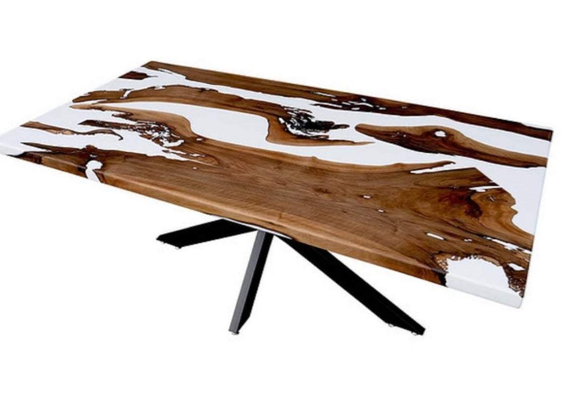 Table époxy blanche