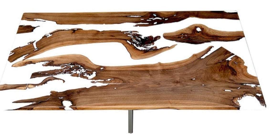 Table époxy blanche