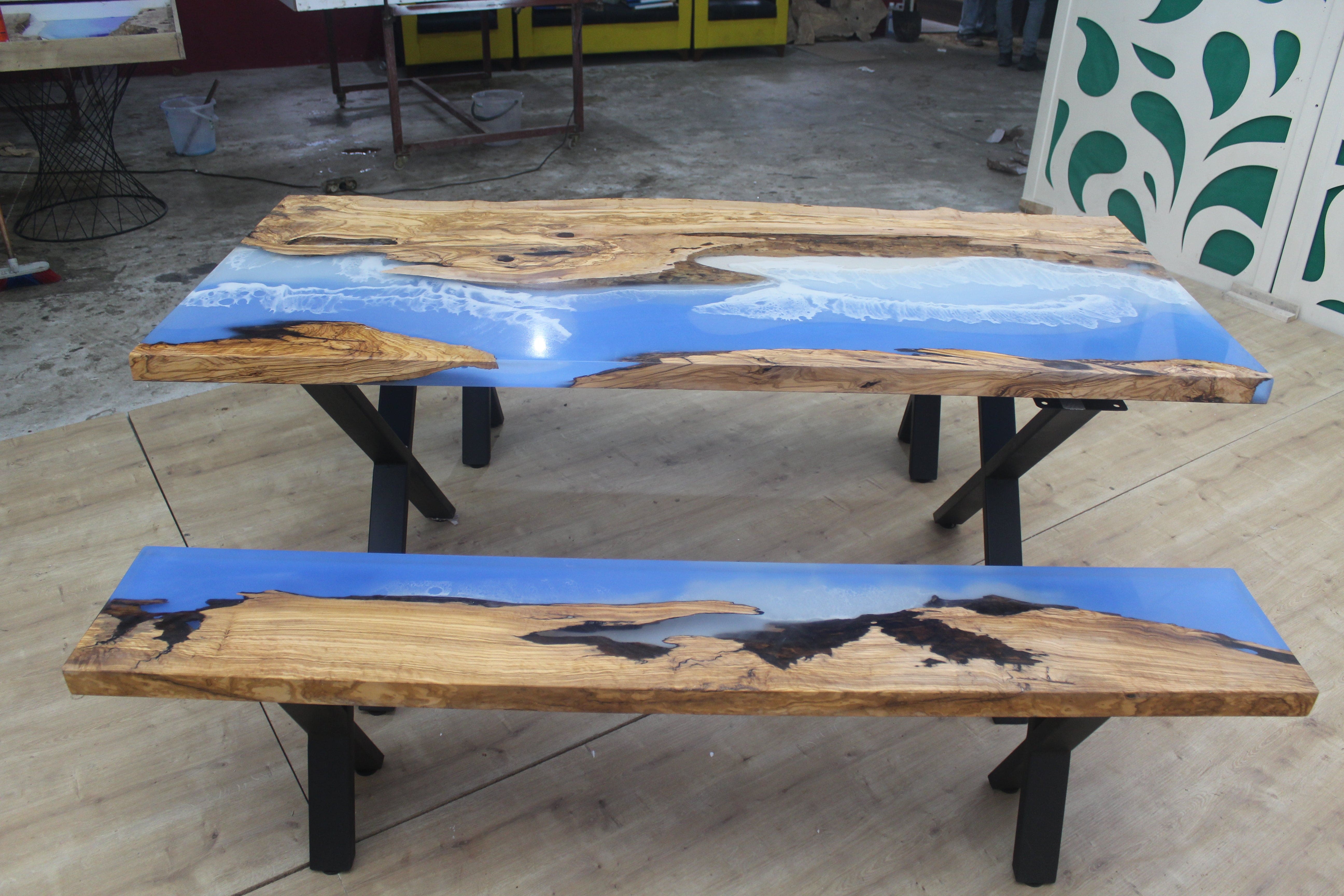 Table mer en résine époxy