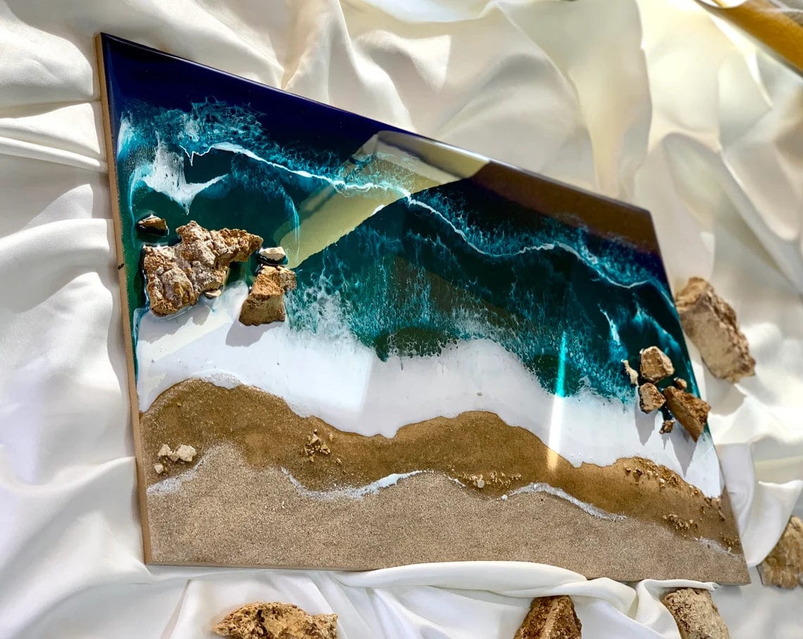 Tableau océan résine grand format
