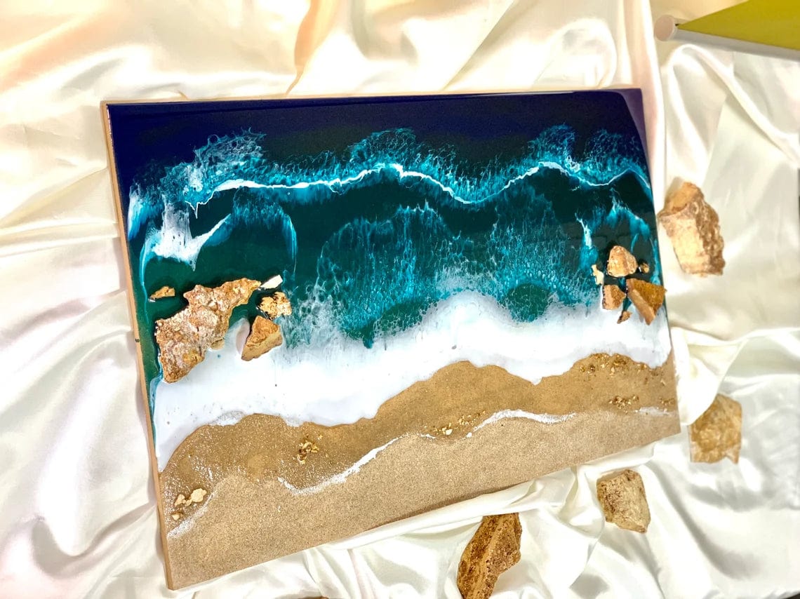 Tableau océan résine grand format