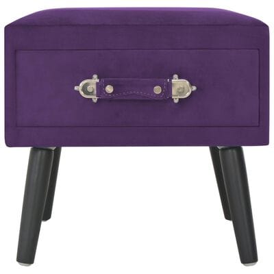 2 Table de chevet velour violet