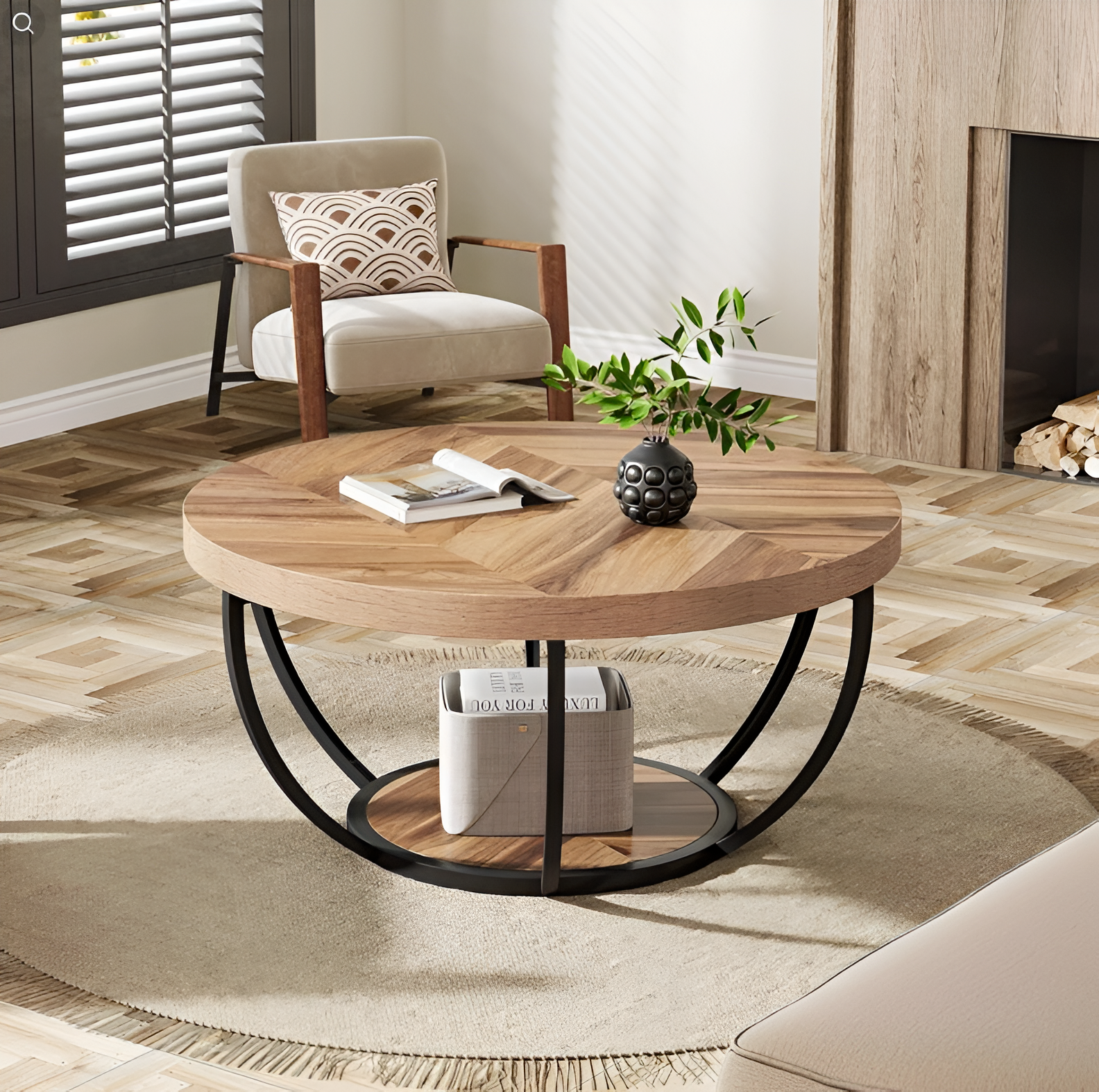 Table basse bois ronde