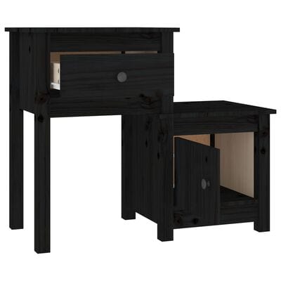 Double table de chevet Noir