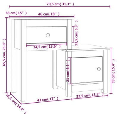 Double table de chevet Noir