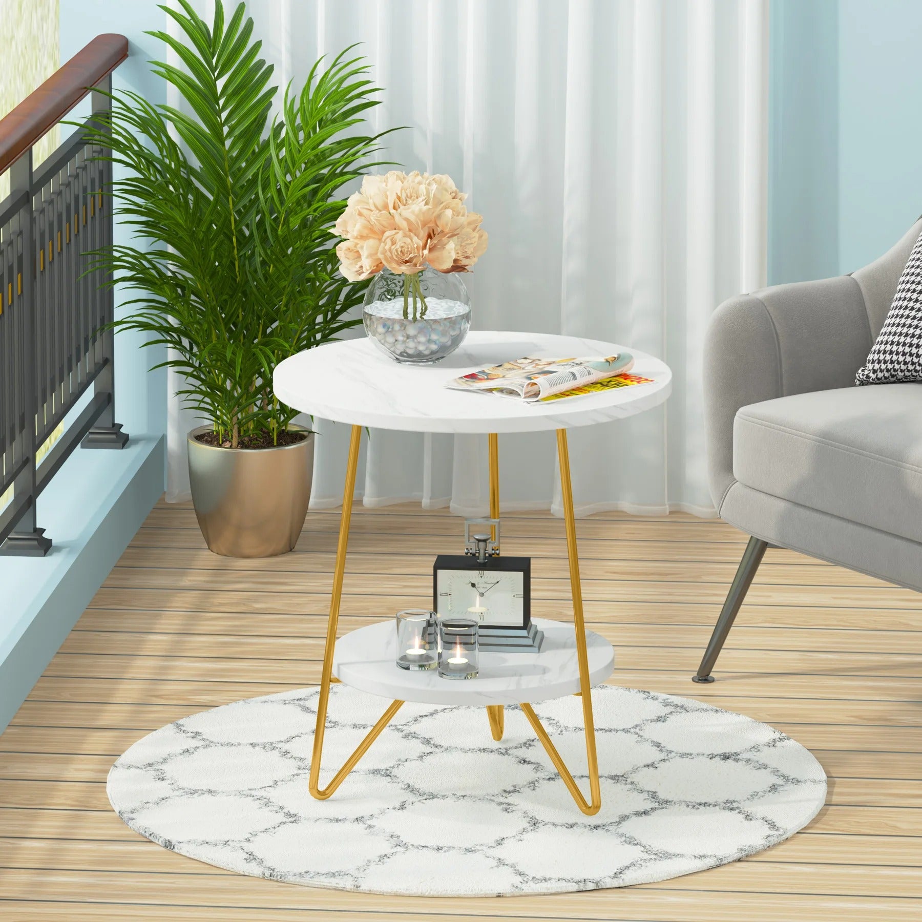 Table tulipe effet marbre
