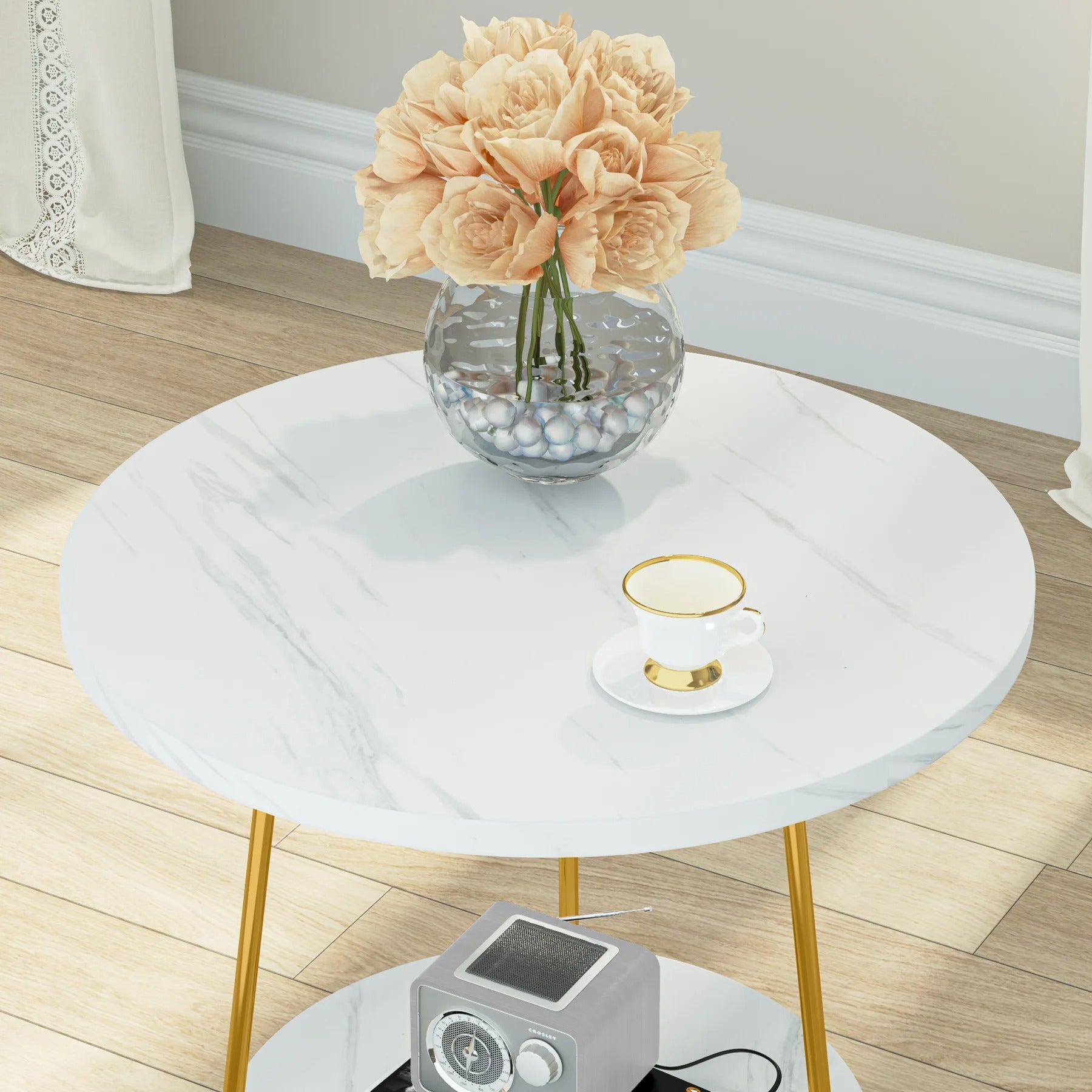 Table tulipe effet marbre