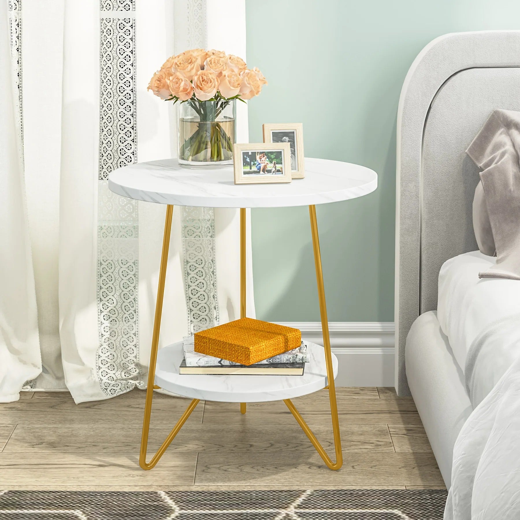 Table tulipe effet marbre