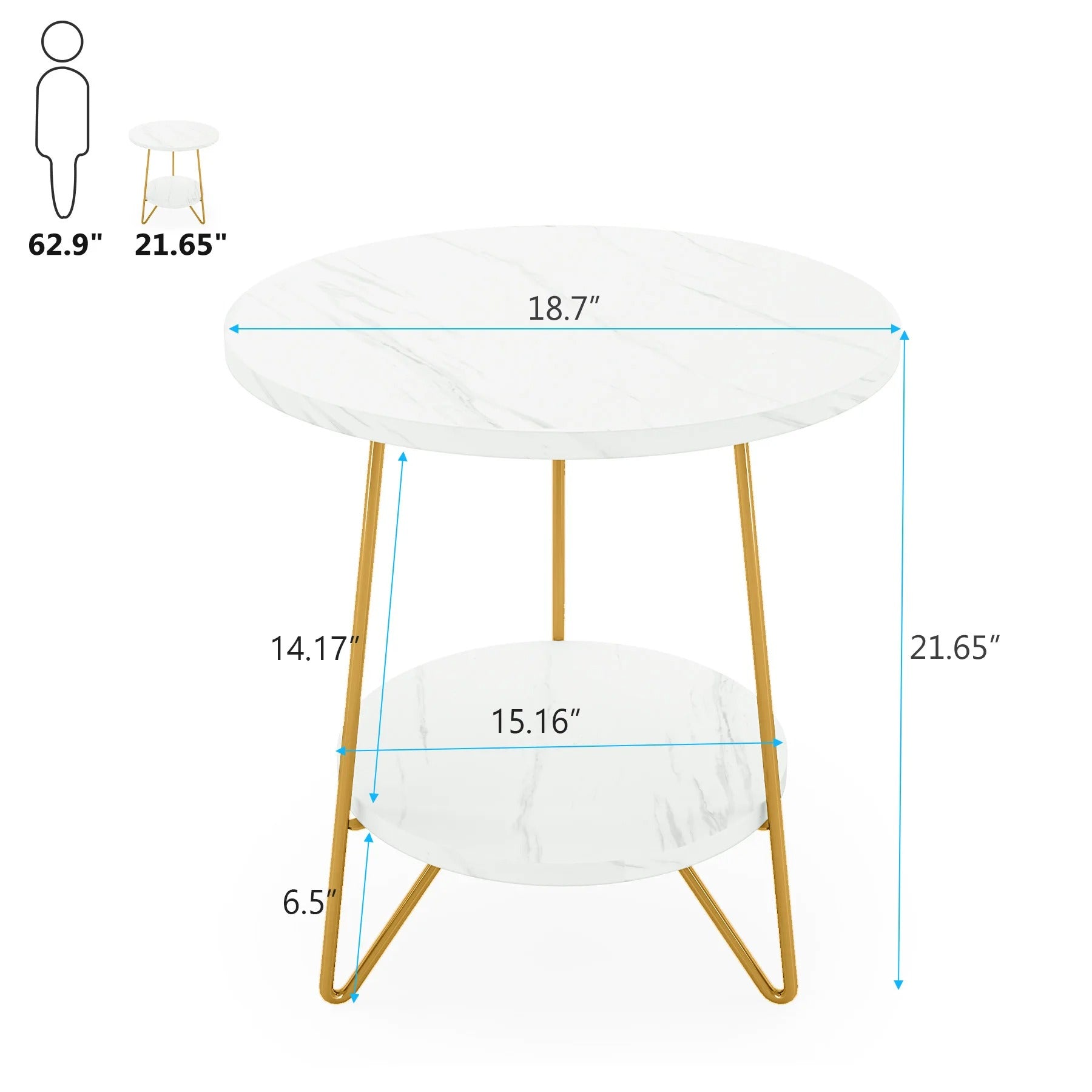 Table tulipe effet marbre