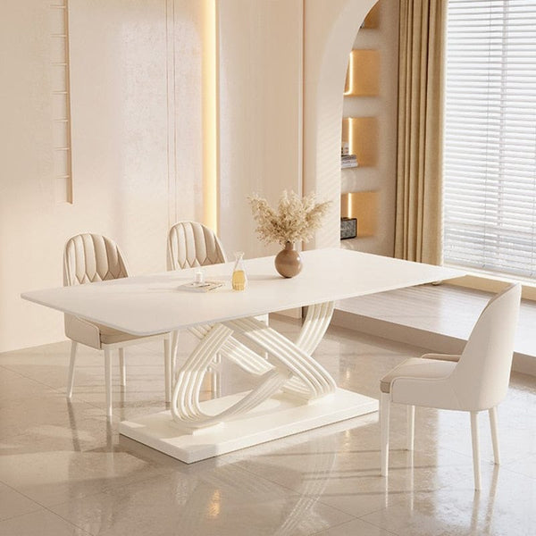 Table a manger blanc laqué