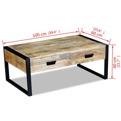 Table basse bois metal