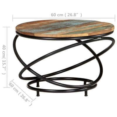 Table basse bois metal ronde