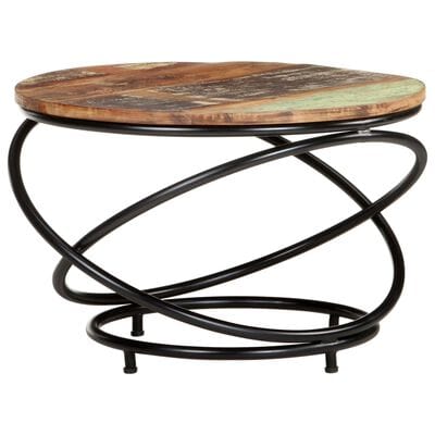 Table basse bois metal ronde