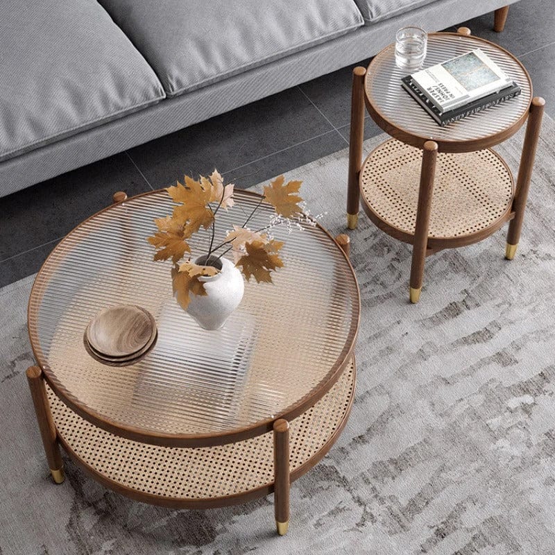 Table basse en verre ronde