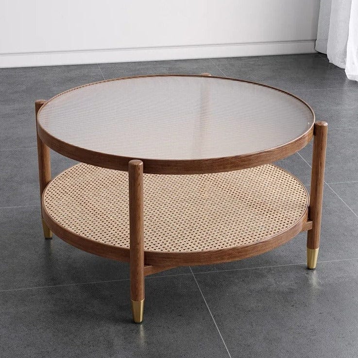 Table basse en verre ronde