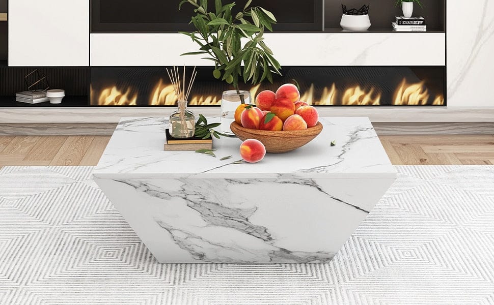 Table basse imitation marbre