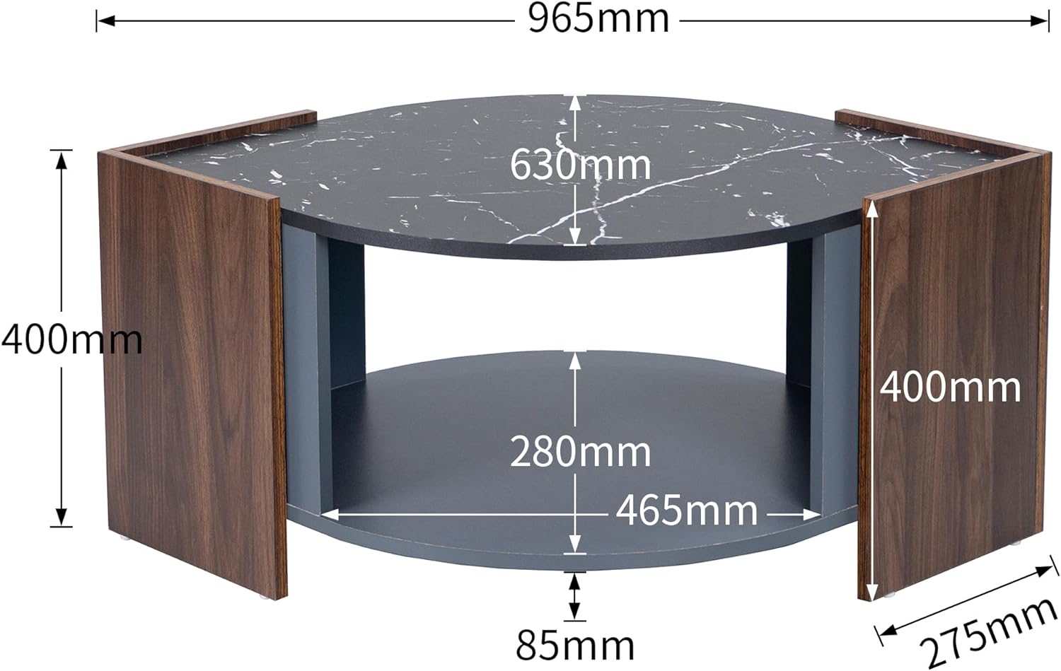 Table basse marbre bois