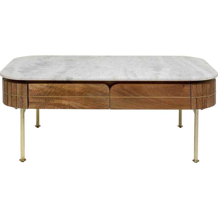 Table basse marbre et bois