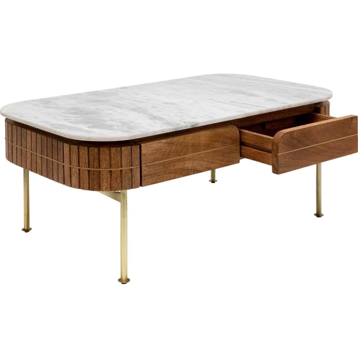 Table basse marbre et bois