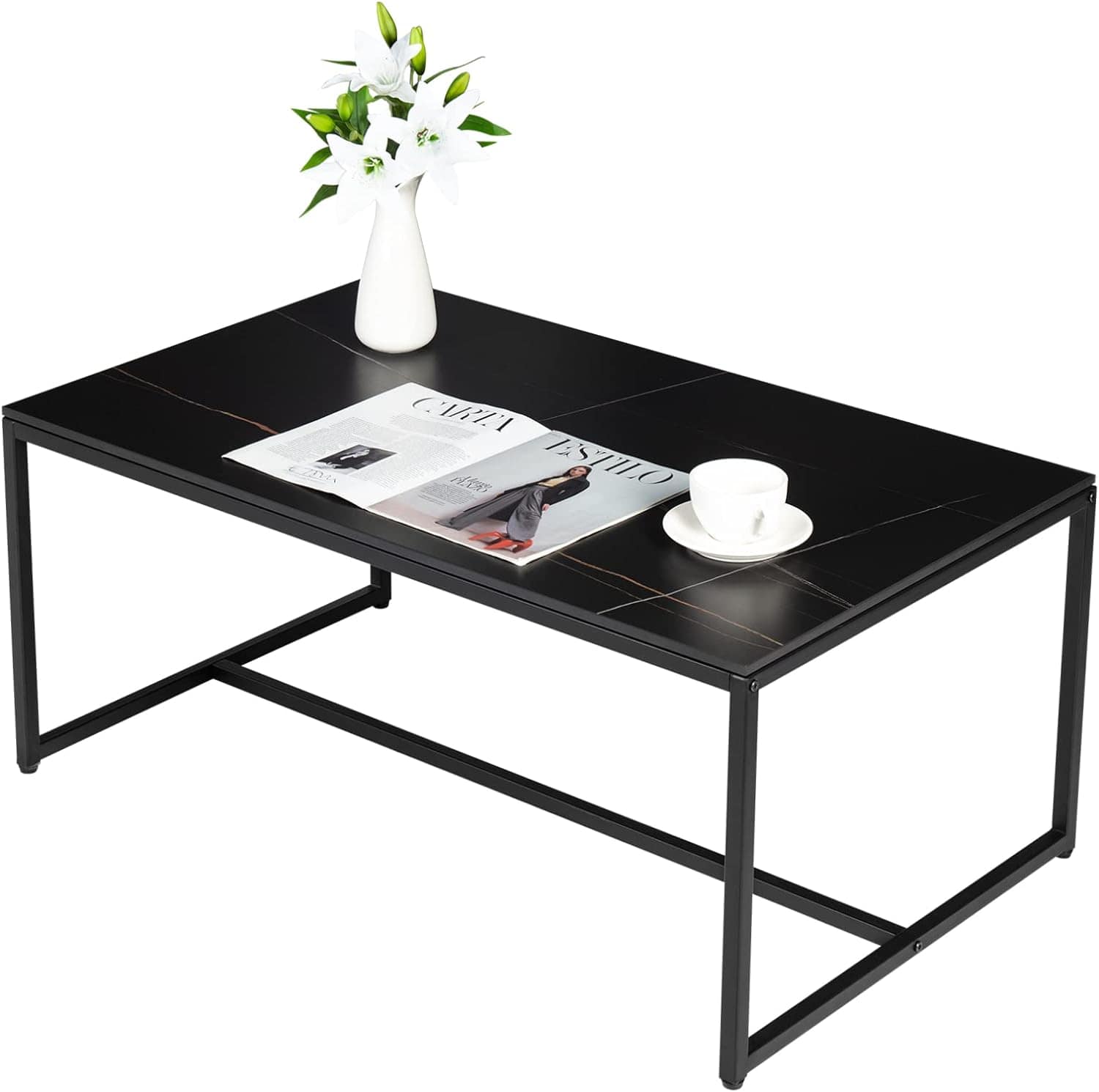 Table basse noir marbre