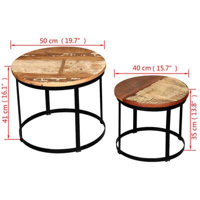 Table basse ronde 2 plateaux