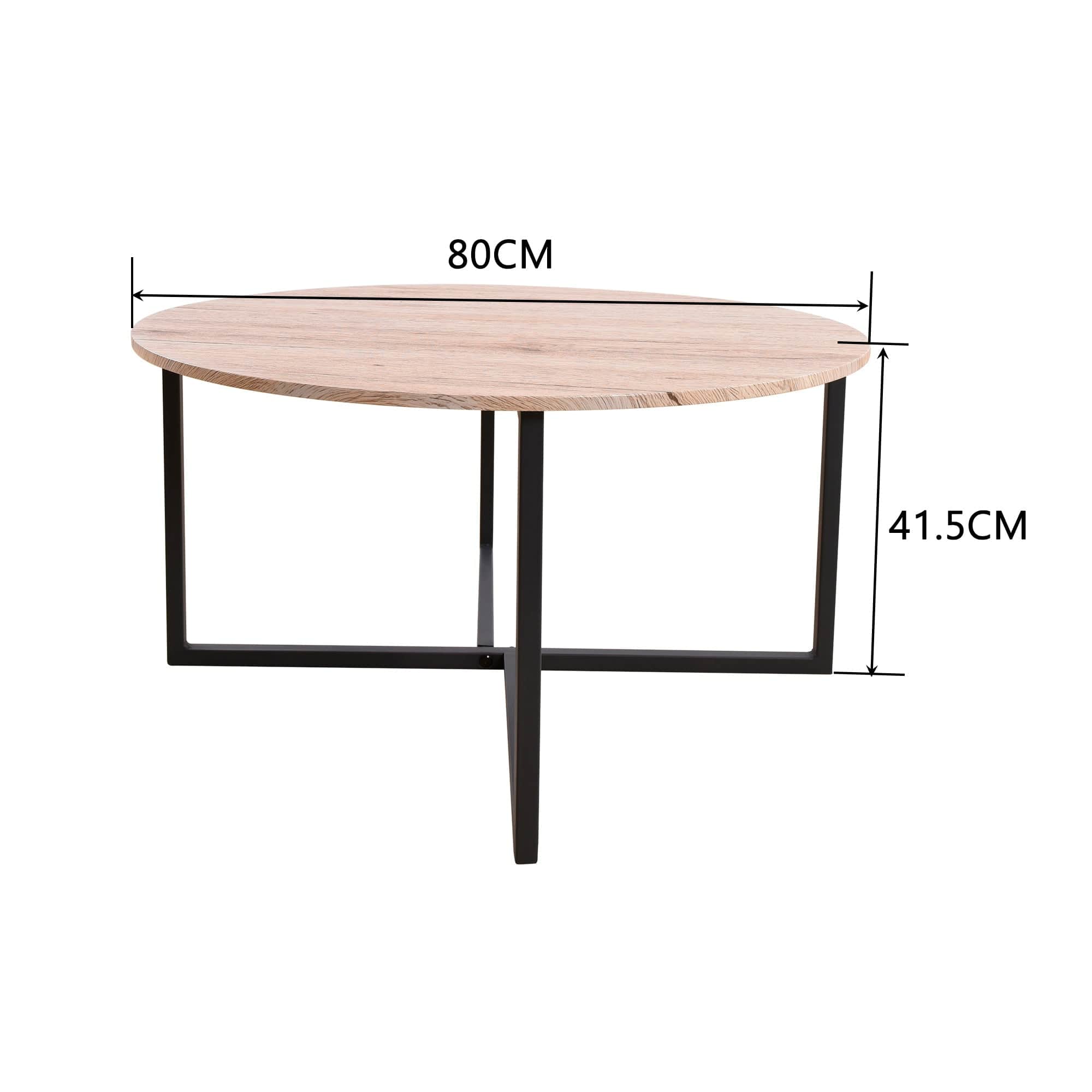 Table basse ronde bois et metal