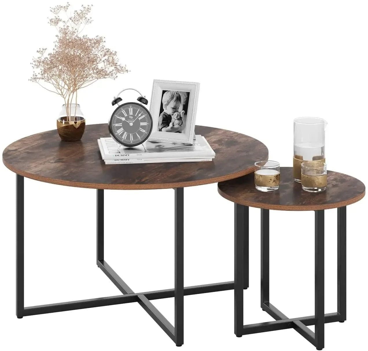 Table basse ronde bois et metal