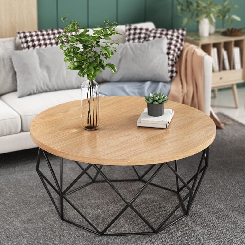Table basse ronde industrielle