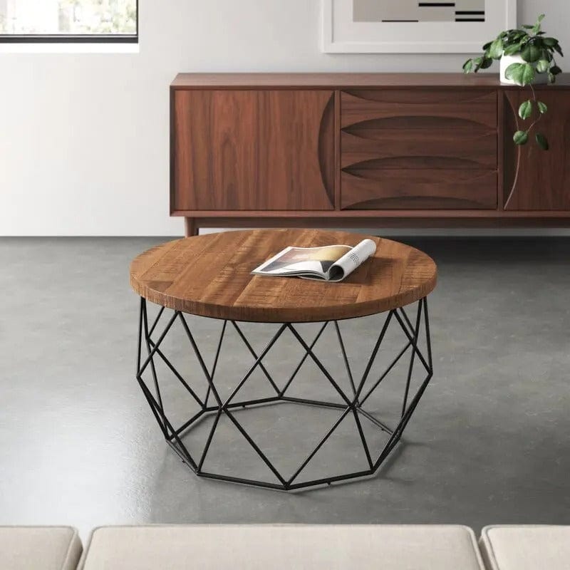 Table basse ronde industrielle