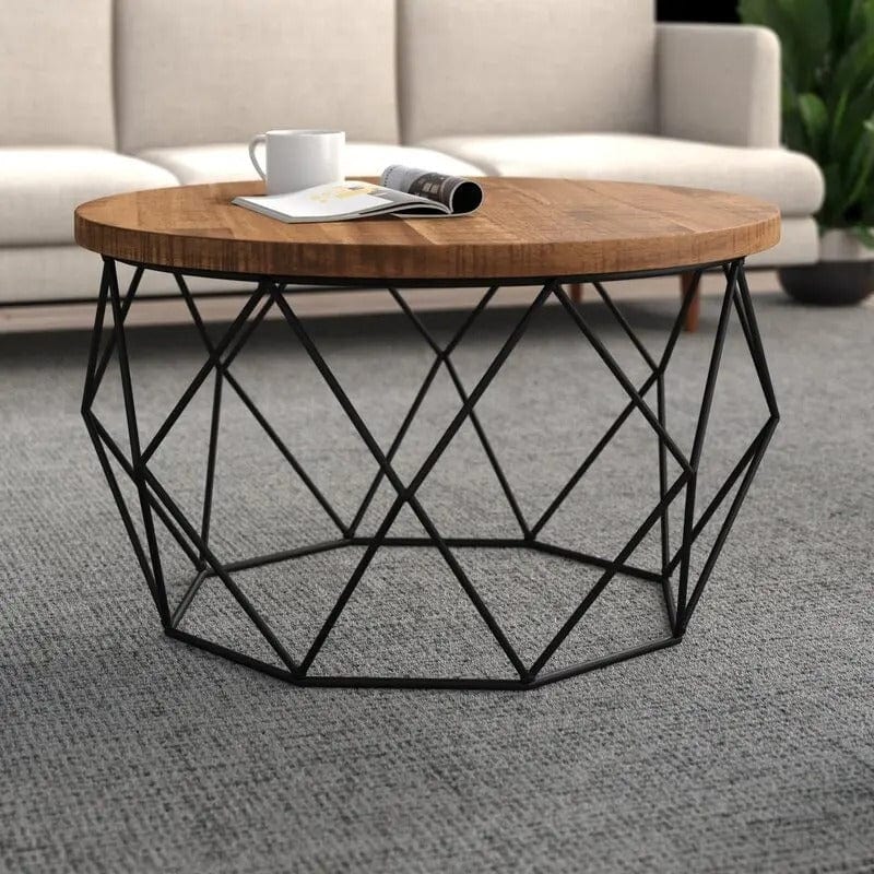 Table basse ronde industrielle