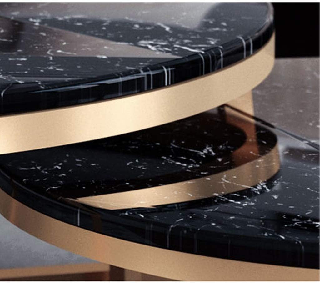 Table basse ronde marbre noir