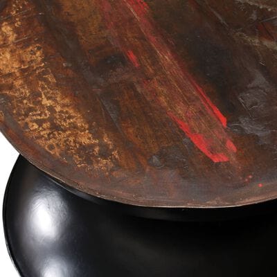 Table basse ronde metal et bois