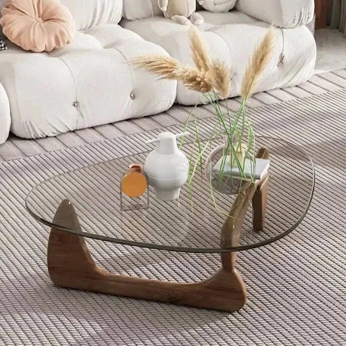 Table basse verre et bois