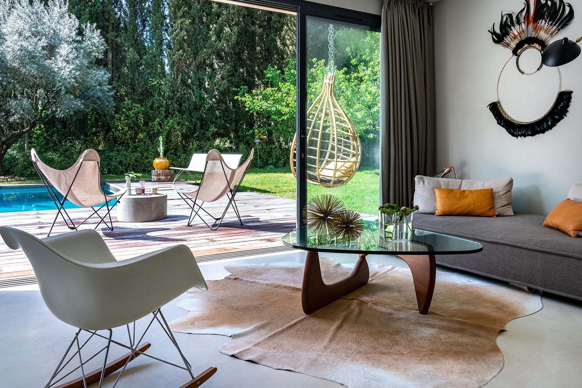 Table basse verre et bois