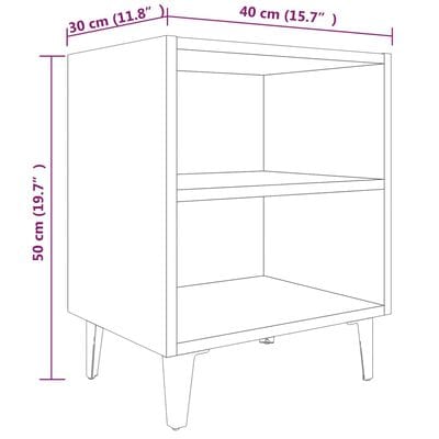 Table de chevet avec pieds en métal