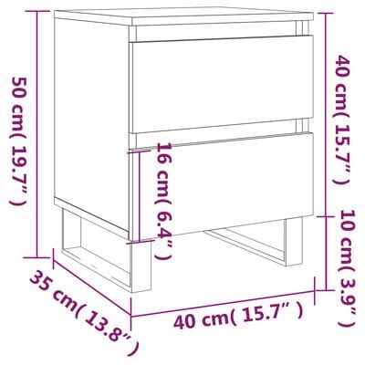 Table de chevet blanc brillant