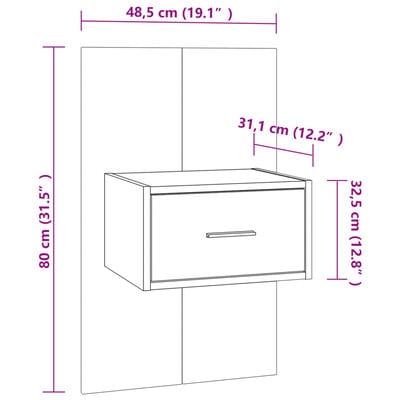 Table de chevet flottant