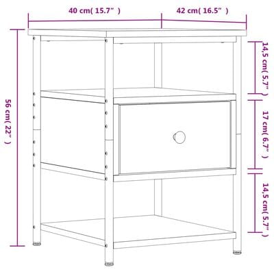 Table de chevet metal et bois