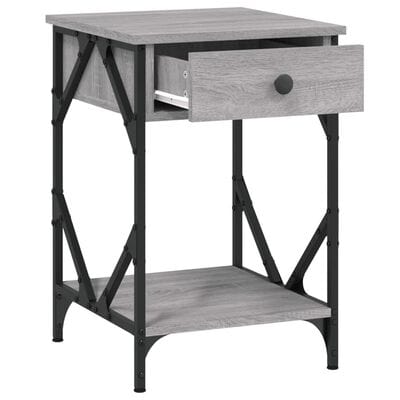 Table de chevet metal gris