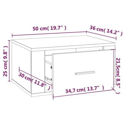 Table de chevet murale blanche