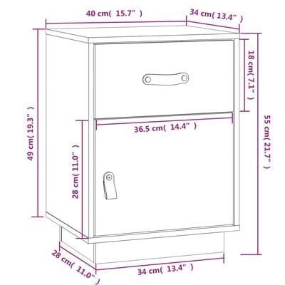 Table de chevet pin