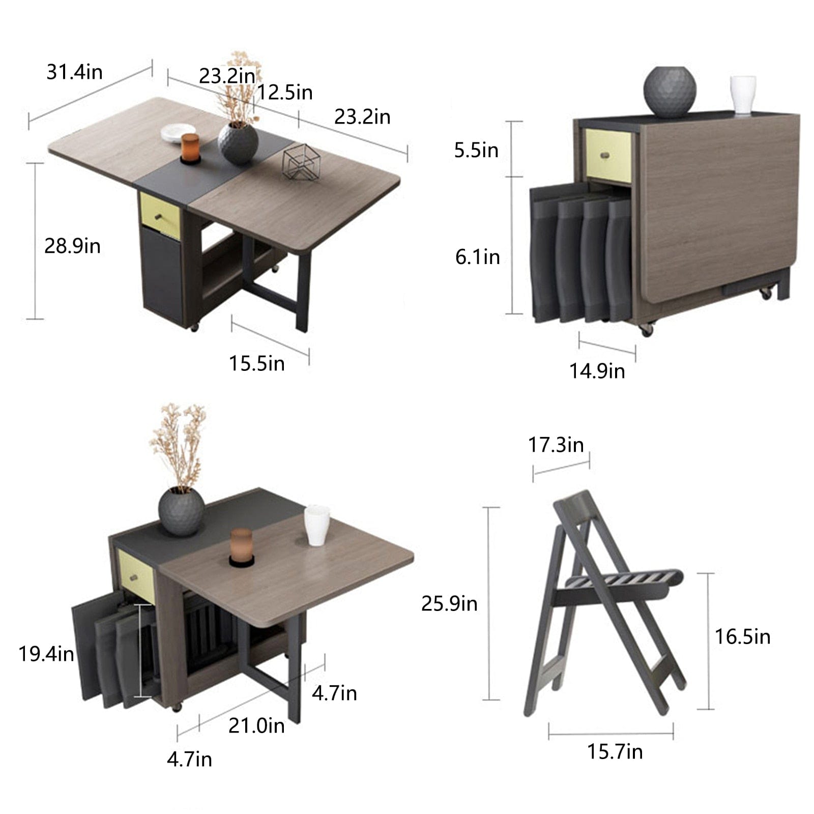 Table jardin pliant