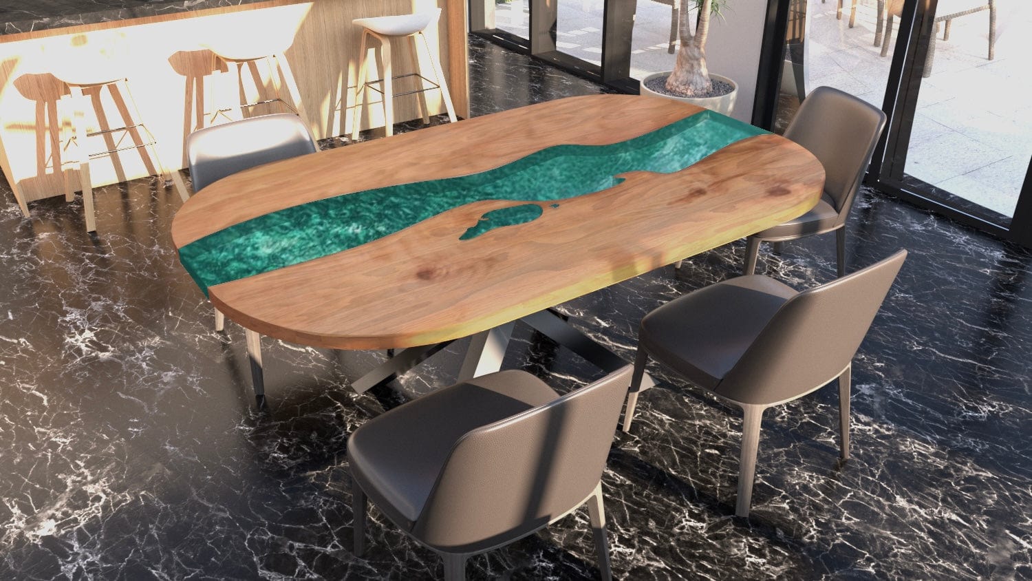 Table Rivière Table Rivière Époxy (Maryse Cuyala)