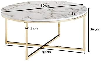 Table ronde effet marbre