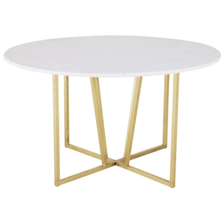Table ronde en bois et marbre Massy
